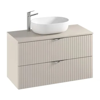 Dulap baie suspendat 100 cm pentru lavoar, casmir mat, Cersanit Tirso imagine