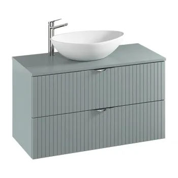 Dulap baie suspendat 100 cm pentru lavoar, fjiord mat, Cersanit Tirso imagine