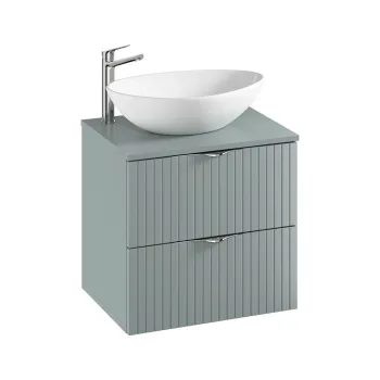 Dulap baie suspendat 60 cm pentru lavoar, fjiord mat, Cersanit Tirso imagine