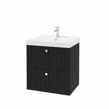 Dulap baie suspendat 60 cm pentru lavoar, negru mat, Defra Fuego imagine