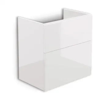 Dulap baie suspendat 60x60x38.5cm pentru lavoar, alb lucios, MDF, Deante Prizma imagine