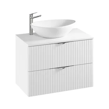 Dulap baie suspendat 80 pentru lavoar, alb mat, Cersanit Tirso imagine
