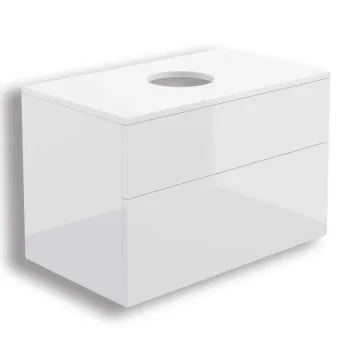 Dulap baie suspendat 80x52x47 cm pentru lavoar, alb lucios, MDF, Deante Prizma imagine