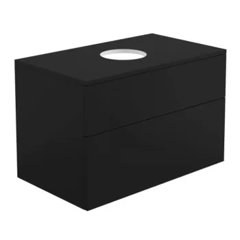 Dulap baie suspendat 80x52x47 cm pentru lavoar, negru mat, MDF, Deante Prizma imagine