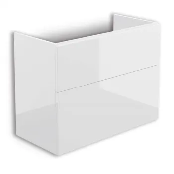 Dulap baie suspendat 80x60x38.5cm pentru lavoar, alb lucios, MDF, Deante Prizma imagine
