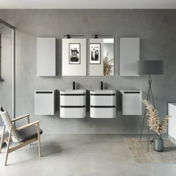 Dulap baie suspendat alb mat 45 cm cu o usa KolpaSan Vittoria imagine