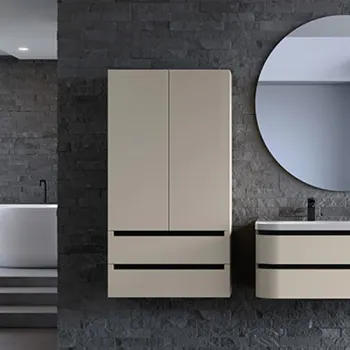 Dulap baie suspendat bej mat 97 cm cu 2 sertare si 2 usi KolpaSan Vittoria imagine