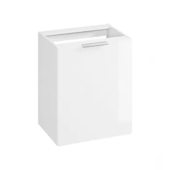 Dulap baie suspendat Cersanit City 60 pentru lavoar cu sertar cos rufe, alb, montat imagine