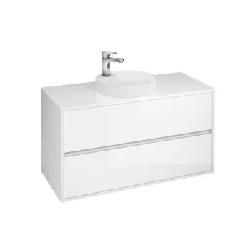Dulap baie suspendat Cersanit Crea 100 cm pentru lavoar pe blat, alb imagine