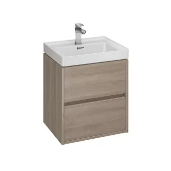 Dulap baie suspendat Cersanit Crea 50 pentru lavoar incastrabil, stejar imagine