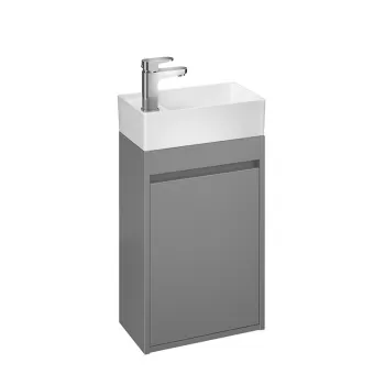 Dulap baie suspendat Cersanit Crea pentru lavoar, 40 cm, gri, montat imagine