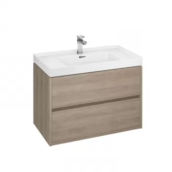 Dulap baie suspendat Cersanit Crea pentru lavoar incastrabil, 100 cm, stejar imagine