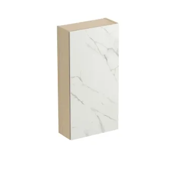 Dulap baie suspendat Cersanit Inverto, o usa placata cu ceramica CALACATTA, 40 cm, finisaj stejar, montat imagine