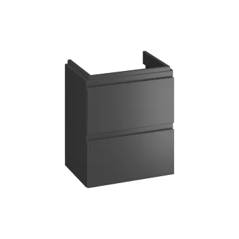 Dulap baie suspendat Cersanit Moduo Slim 50 pentru lavoar, antracit mat, montat imagine