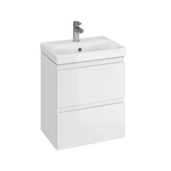 Dulap baie suspendat Cersanit Moduo Slim 50 pentru lavoar incastrabil, alb imagine