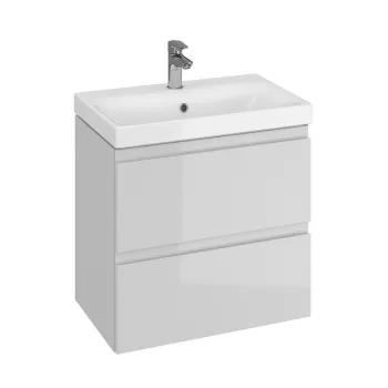 Dulap baie suspendat Cersanit Moduo Slim 60 pentru lavoar, gri, montat imagine