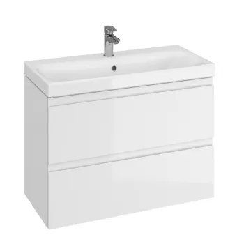 Dulap baie suspendat Cersanit Moduo Slim 80 pentru lavoar incastrabil, alb imagine