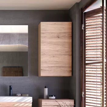 Dulap baie suspendat cu o usa, culoare lemn natural, 40 cm, KolpaSan Naomi imagine