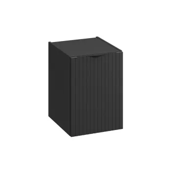 Dulap baie suspendat cu usa riflat, 40 cm, negru mat, Cersanit Tirso imagine