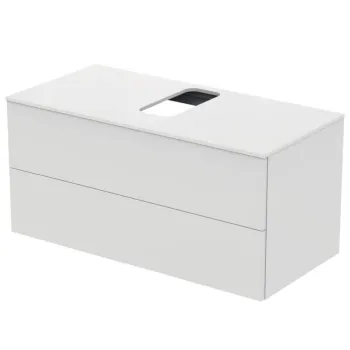 Dulap baie suspendat Ideal Standard Adapto pentru lavoar, 105 cm, alb lucios, blat cu decupaj imagine