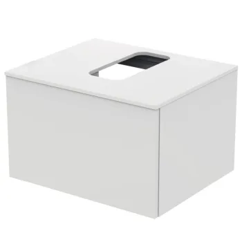 Dulap baie suspendat Ideal Standard Adapto pentru lavoar, 60 cm, alb lucios, blat cu decupaj imagine
