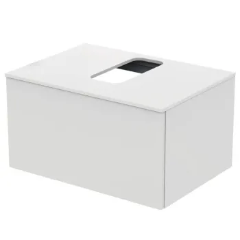 Dulap baie suspendat Ideal Standard Adapto pentru lavoar, 70 cm, alb lucios, blat cu decupaj imagine