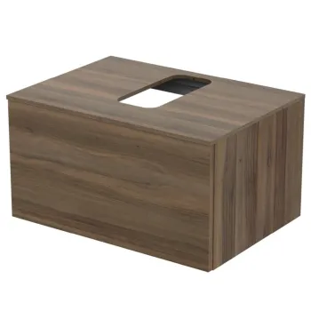 Dulap baie suspendat Ideal Standard Adapto pentru lavoar, 70 cm, maro inchis, blat cu decupaj imagine