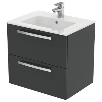 Dulap baie suspendat Ideal Standard Tempo pentru lavoar, 60 cm, gri lucios imagine
