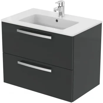 Dulap baie suspendat Ideal Standard Tempo pentru lavoar, 70 cm, gri lucios imagine