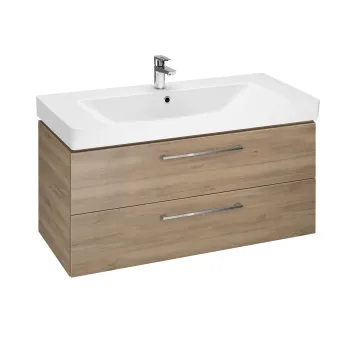 Dulap baie suspendat pentru lavoar 100 cm, nuc, Cersanit Lara imagine