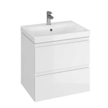 Dulap baie suspendat pentru lavoar, alb lucios, 60 cm, Cersanit Moduo, montat imagine