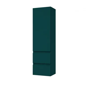 Dulap baie suspendat verde inchis mat, 140 cm, cu o usa reversibila si doua sertare, Defra Como imagine