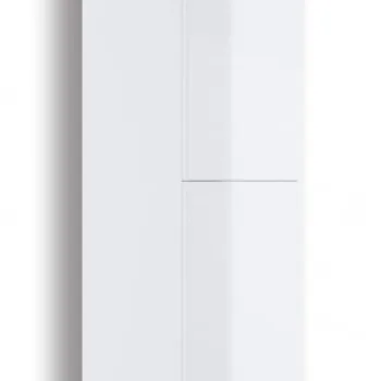 Dulap de baie suspendat, coloana, cu doua usi, 160 cm, alb, MDF,  Deante Prizma imagine