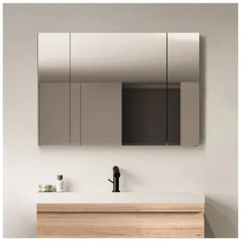 Dulap suspendat alb cu oglinda, 100 cm 3 usi, KolpaSan Naomi imagine