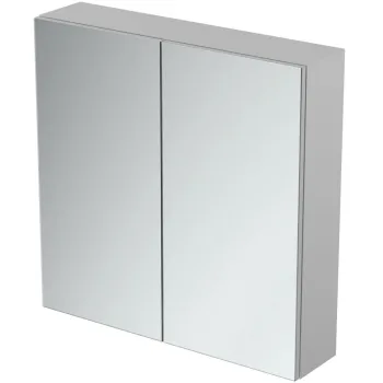 Dulap suspendat cu 2 usi si oglinda Ideal Standard MirrorLight, 70 cm, gri mat imagine