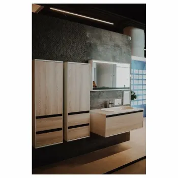 Dulap suspendat cu oglinda si iluminare LED, 110 cm, 2 usi Kolpasan Pandora imagine