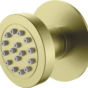 Duza de dus, rotunda. incastrata, sistem anticalcar, auriu, Deante Cascada imagine