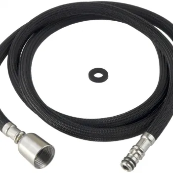 Furtun Deante pentru baterie bucatarie cu dus extractibil, 150 cm, negru imagine