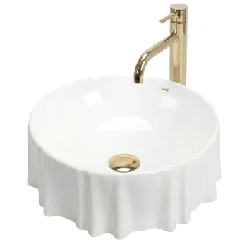 Lavoar baie 42 cm, alb lucios, rotund, Rea Anastazja imagine