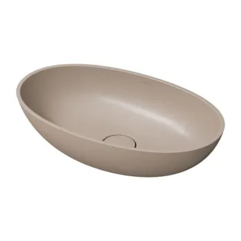 Lavoar baie 50x32 cm, oval, bej mat, Omnires Shell M+ imagine