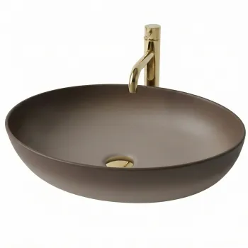 Lavoar baie 51x39 cm, oval, maro, Rea Carola Ombre imagine