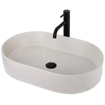 Lavoar baie 61x38 cm, imitatie piatra, oval,  Rea Nadia imagine