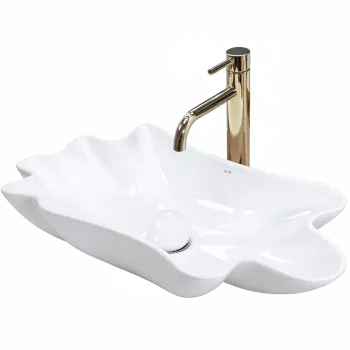 Lavoar baie 62x33 cm, alb lucios, cu ventil click-clack inclus, Rea Infinity imagine