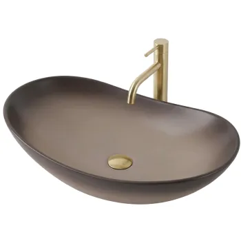 Lavoar baie 62x36 cm, maro mat, oval, Rea Royal Ombre imagine