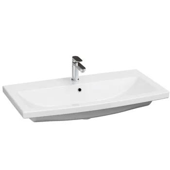 Lavoar baie alb lucios 90 cm, dreptunghiular, Cersanit Como imagine