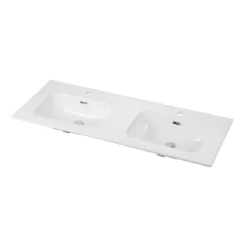 Lavoar baie dublu incastrat dreptunghiular, alb, Fluminia Siena 120 imagine