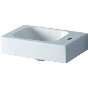 Lavoar baie incastrat alb 38 cm, dreptunghiular, orificiu baterie stanga, Geberit iCon imagine