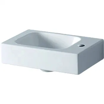 Lavoar baie incastrat alb 38 cm, dreptunghiular, orificiu baterie stanga, Geberit iCon imagine