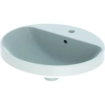 Lavoar baie incastrat alb 50 cm, oval, cu orificiu baterie, Geberit VariForm imagine