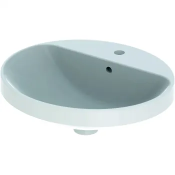 Lavoar baie incastrat alb 50 cm, oval, cu orificiu baterie, Geberit VariForm imagine